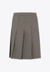 Celine Pleated Wool Checkered Mini Skirt
