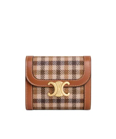 Celine Checked Wallet In Multi-color