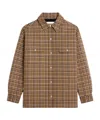 Celine Checked Wool Coat In Green