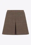 Celine Checked Wool Mini Skirt