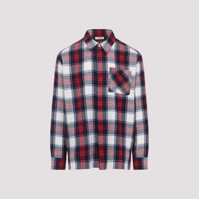 Celine Checkered Cashmere Overshirt For Men In Multi