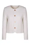 Celine Chelsea Button-front Cotton Jacket In White