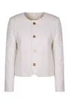 Celine Chelsea Button-front Cotton Jacket In White