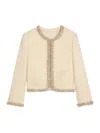 Celine Embroidered Chelsea Jacket In Silk Natté In Neutral