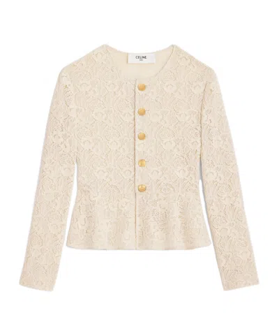 Celine Chelsea Lace Jacket In Natural Color