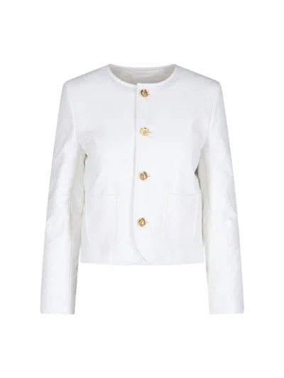 CELINE CÉLINE "CHELSEA" QUILTED JACKET WHITE