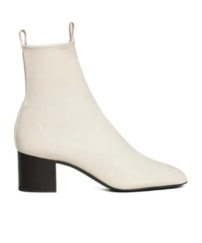 Celine Cheri - Zipped Boot In Stretch Lambskin In White