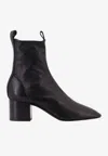 Celine Chic Zip Ankle Boot With Lambskin Stretch In Black