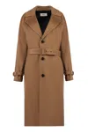 Celine Women Wool Single-breasted Coat In Brown