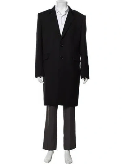 Pre-owned Celine Chesterfield Wool Coat In Black