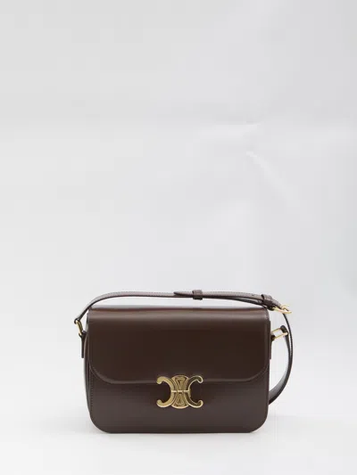 Celine Chestnut Brown Calf Leather Classique Triomphe Bag