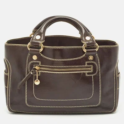 Pre-owned Celine Choco Brown Leather Boogie Satchel