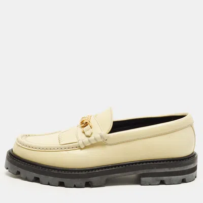 Pre-owned Celine Chunky Size 39 Cream Leather Loafers In White