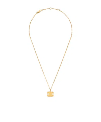 Celine Chunky Triomphe Necklace In Brass With Gold Finish In Yellow