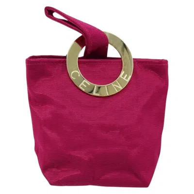 Pre-owned Celine Circle Logo Canvas Pink Canvas Clutche & Pouche Bag ()