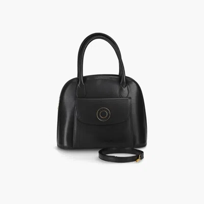 Celine Circle Logo Moc Lizard 2way Handbag Black