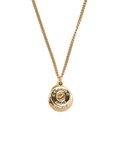 Celine Céline Circle Logo Necklace In Gold