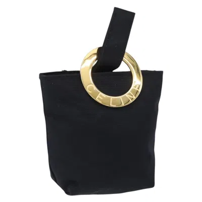 Pre-owned Celine Circle Logo Pouch Canvas Black Canvas Clutche & Pouche Bag ()