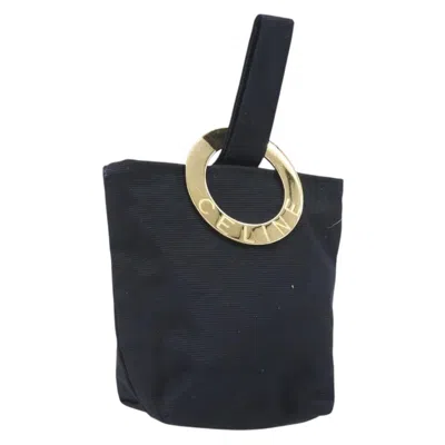 Pre-owned Celine Circle Logo Pouch Canvas Black Canvas Clutche & Pouche Bag ()