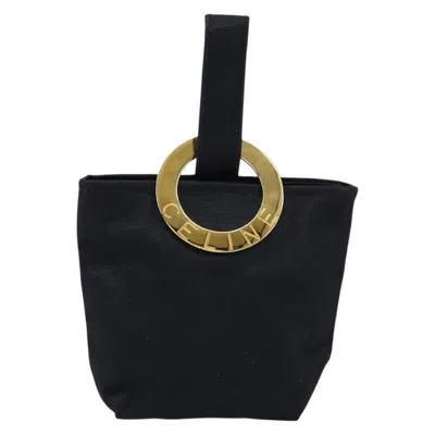 Pre-owned Celine Circle Logo Pouch Nylon Black Nylon Clutche & Pouche Bag ()