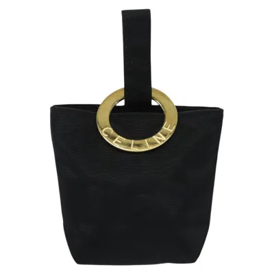 Pre-owned Celine Circle Logo Pouch Nylon Black Nylon Clutche & Pouche Bag ()