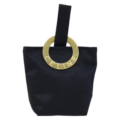Pre-owned Celine Circle Logo Pouch Nylon Black Nylon Clutche & Pouche Bag ()