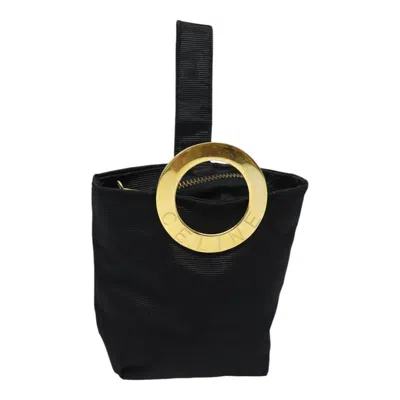 Pre-owned Celine Circle Logo Pouch Nylon Black Nylon Clutche & Pouche Bag ()