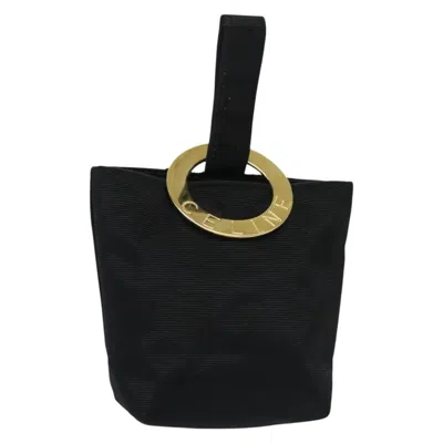 Pre-owned Celine Circle Logo Pouch Nylon Black Nylon Clutche & Pouche Bag ()