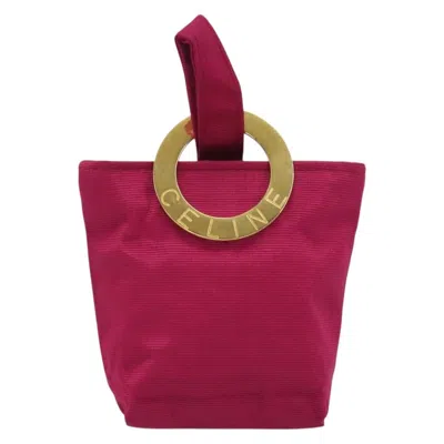 Pre-owned Celine Circle Logo Pouch Nylon Pink Nylon Clutche & Pouche Bag ()