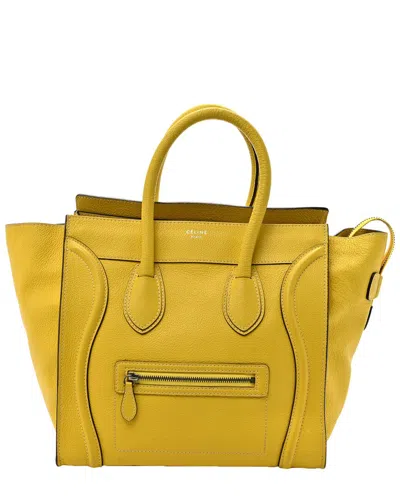 Celine Citron Drummed Leather Micro Luggage (authentic Pre-loved)