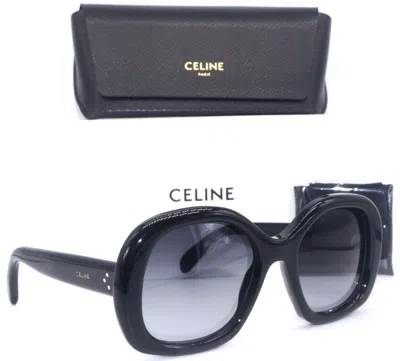 Pre-owned Celine Cl 40163i 01b Black/grey Gradient Lenses Authentic Sunglasses 55-19 In Gray