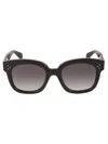 Celine Rectangular Sunglasses In 01b - Black
