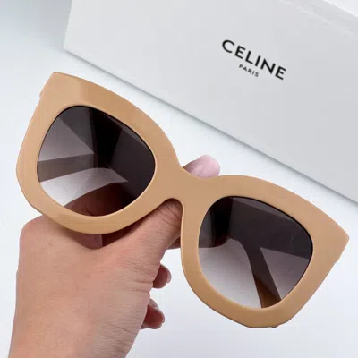 Pre-owned Celine Cl4005fn 57z Beige Gradient Violet Geometric Women Sunglasses In Purple