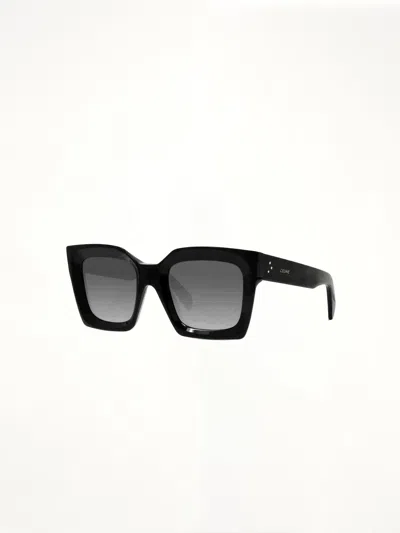 Celine Cl40130i Square Sunglasses With Smoke Polarised Lens In Black