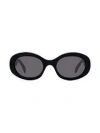 Celine Triomphe Logo Oval Acetate Sunglasses In Nero