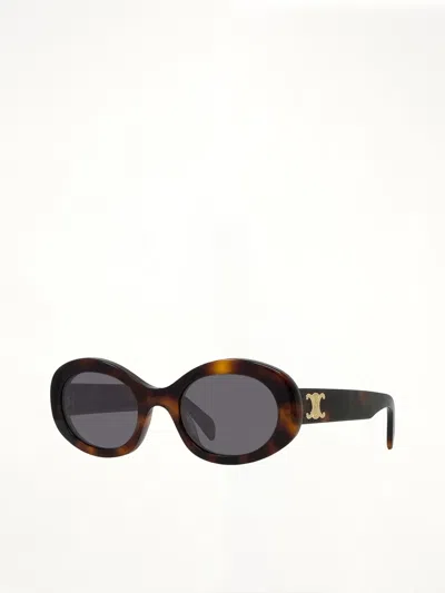 Celine Cl40194u 5253a Acetate Sunglasses In Brown