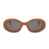 Celine Cl40194u Triomphe 45a Opaline Caramel Sunglasses In Arancione