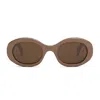 Celine Triomphe Cl40194u 45e Oval Sunglasses In Brown