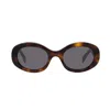 Celine Triomphe 54mm Oval Sunglasses In Marrone