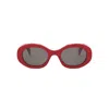 Celine Triomphe Oval Sunglasses In 68a - Red