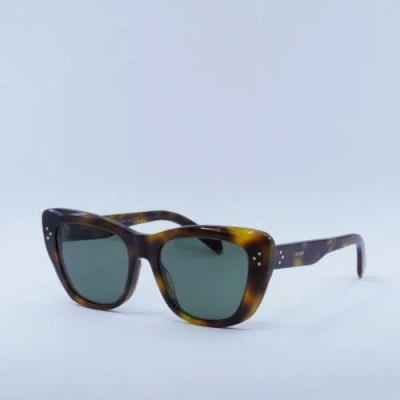 Pre-owned Celine Cl40199i 53n Shiny Havana/green 54-18-140 Sunglasses