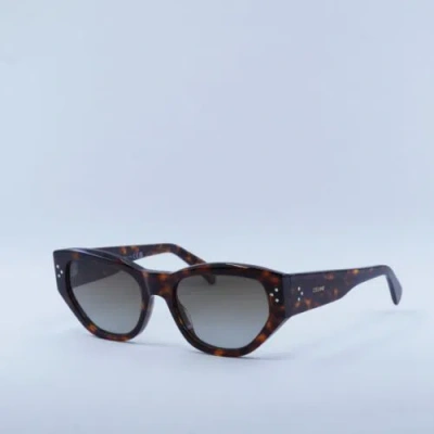 Pre-owned Celine Cl40219i 52h Dark Havana/brown Polarized 54-18-135 Sunglasses Auth...