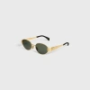 Celine Womens Gold Cl40235u Oval-frame Metal Sunglasses In Oro Giallo