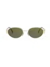 Celine Womens Gold Cl40235u Oval-frame Metal Sunglasses In Oro Giallo