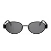 Celine Cl40235u Metal Triomphe 01a Nero Sunglasses In Black