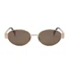 Celine Cl40235u Metal Triomphe 28e Oro Rosa Sunglasses In Brown