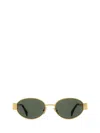 Celine Womens Gold Cl40235u Oval-frame Metal Sunglasses In Shiny Yellow