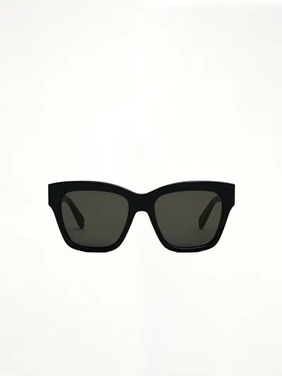 Celine Cl40253f 5501f Cat Eye Acetate Sunglasses In Black