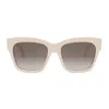 Celine Womens Cream Cl40253i Triomphe Square-frame Acetate Sunglasses In Brown