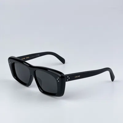 Pre-owned Celine Cl40259i 01a Black Black Rectangle Unisex Sunglasses Cl 40259i